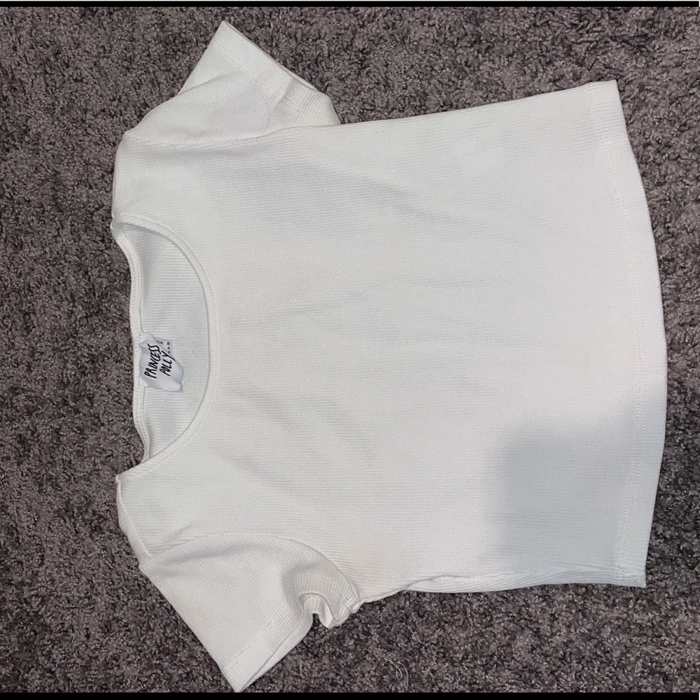 Princess Polly White Crop Shirt